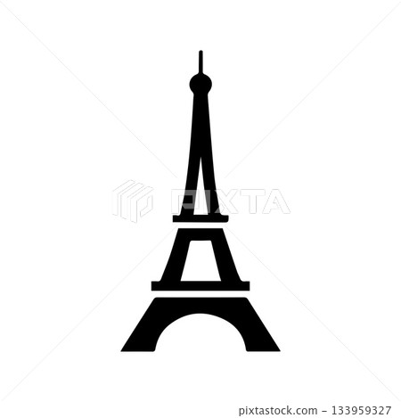 Simple Modern Eiffel Tower Symbol Showing Timeless Architecture 133959327