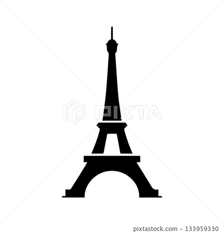 Abstract Artistic Tower Symbol Showing Unique French Identity 133959330