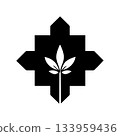 Monochrome Herbal Medicine Mark Crafted with Sharp Geometry 133959436