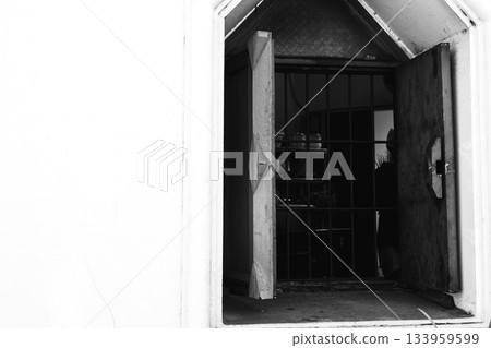 Windows of an old building 133959599