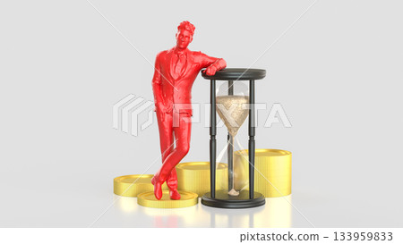 Time Management Wealth Growth Concept Sculpture 3d rendering. Time Management Wealth Growth Concept Sculpture 3d rendering. 133959833