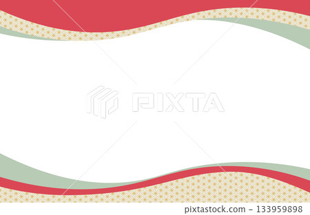 日式相框,飾以麻葉圖案和曲線 日式相框,飾以麻葉圖案和曲線 133959898