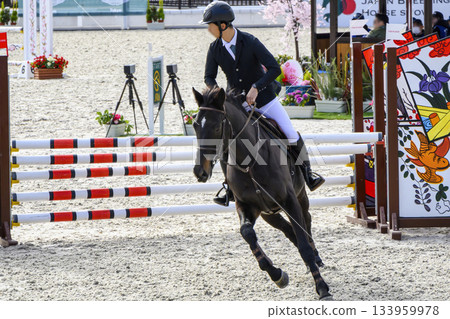 日本東京世田谷區馬術公園舉辦的馬術障礙賽馬錶演賽 133959978