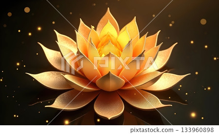 Lotus-Inspired Golden Petal Layers Creating A Peaceful Radiant Symbol Lotus-Inspired Golden Petal Layers Creating A Peaceful Radiant Symbol 133960898