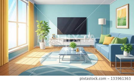 A bright and warm illustration of the whole family enjoying end-of-year cleaning A bright and warm illustration of the whole family enjoying end-of-year cleaning 133961363