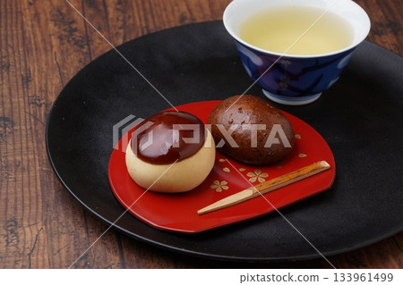 Chestnut manju and Karinto manju Chestnut manju and Karinto manju 133961499