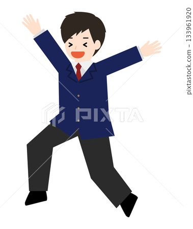 Boy jumping with joy Boy jumping with joy 133961920
