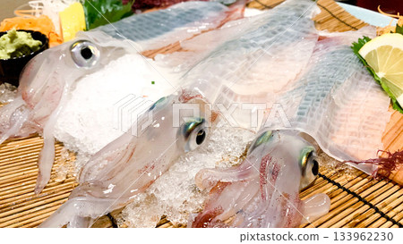 新鮮遊子魷魚刺身 133962230