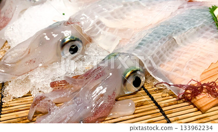 Fresh Yobuko squid sashimi Fresh Yobuko squid sashimi 133962234