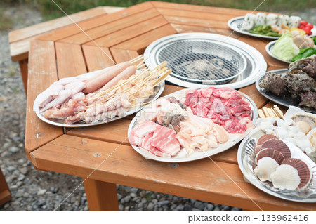 豪華露營設施烤肉食品套裝 133962416