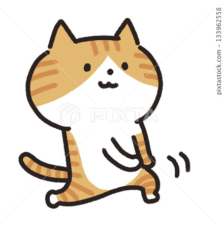 貓伸懶腰的插圖 133962558