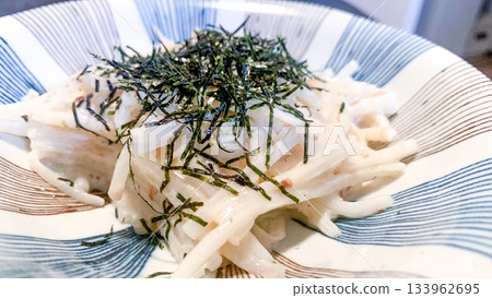 Shredded radish with mayonnaise 133962695