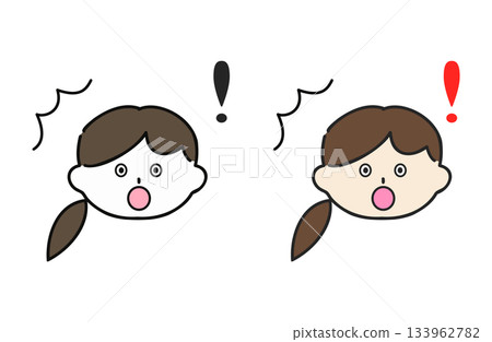 驚訝的女子臉上露出表情 133962782