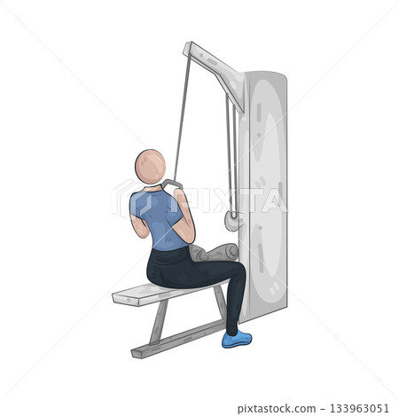 Illustration of v-bar pulldown Illustration of v-bar pulldown 133963051