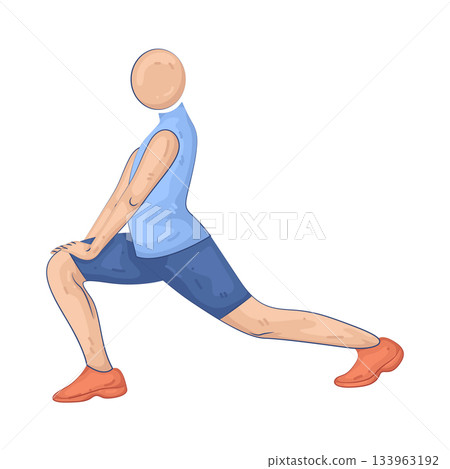 Illustration of man stretching Illustration of man stretching 133963192