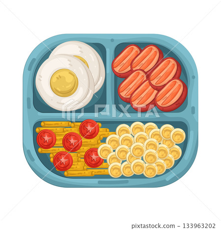 Illustration of healthy lunch box  133963202