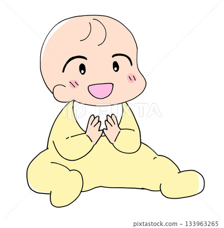 Smiling baby clapping his hands Smiling baby clapping his hands 133963265