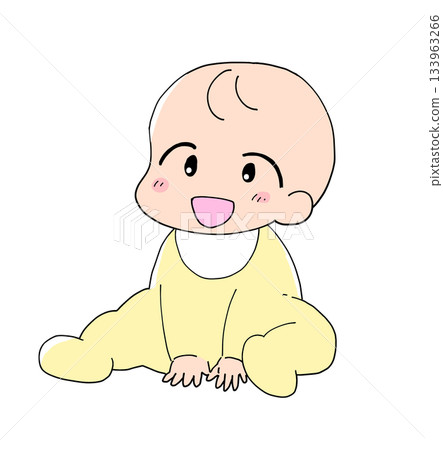 Baby looking at you with a smile 133963266