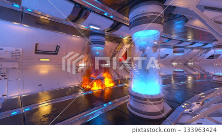 Scenery inside the spacecraft 133963424