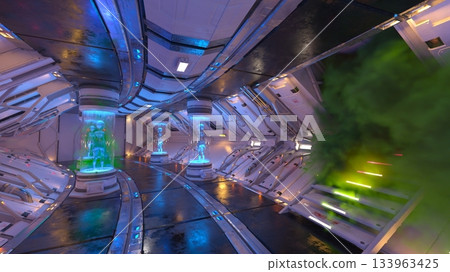 Scenery inside the spacecraft 133963425