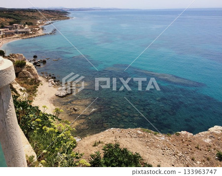 Turquoise Coastal Sea and Cliffs Turquoise Coastal Sea and Cliffs 133963747