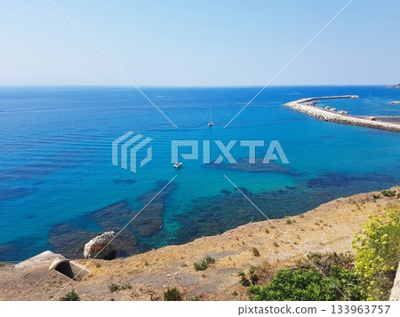 Panoramic View of Turquoise Sea in Sicily Panoramic View of Turquoise Sea in Sicily 133963757