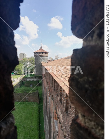 Rustic House with Red Roof and Trees 133963773