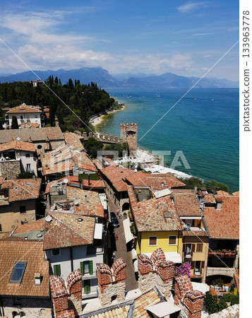 Medieval Rooftops and Harbor in Sirmione Medieval Rooftops and Harbor in Sirmione 133963778