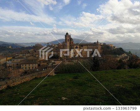 Medieval Monastery Ruins on Hill Medieval Monastery Ruins on Hill 133963799