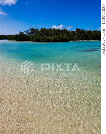 Shallow Turquoise Lagoon and White Sand Shallow Turquoise Lagoon and White Sand 133963820