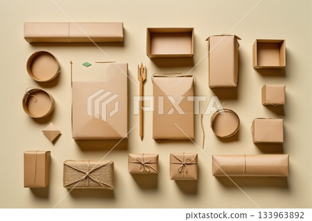 Eco Packaging Boxes On Table 171025 Eco Packaging Boxes On Table 171025 133963892