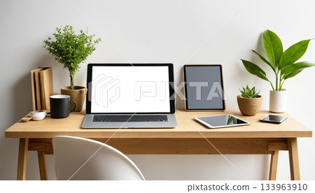 Modern Home Office With Green Plants 171025 133963910