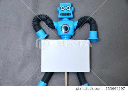 一張人工智慧機器人手持標語牌白板的圖片 一張人工智慧機器人手持標語牌白板的圖片 133964297