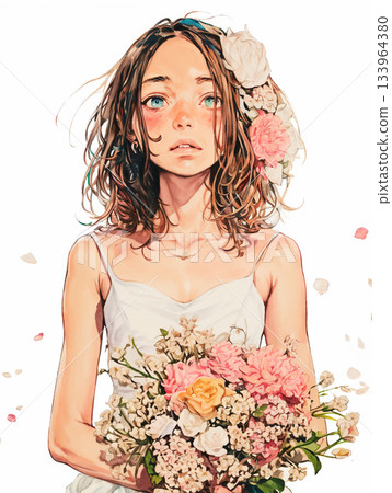 Bride with a bouquet Bride with a bouquet 133964380