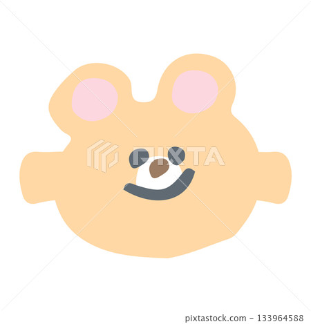 簡單的幼兒園插圖（無主線，輕鬆隨意）| 遊戲派對插圖（熊面具） 133964588