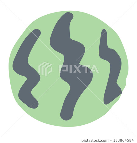 花園的簡明插圖（無主線，易於理解）| 西瓜切開插圖 133964594