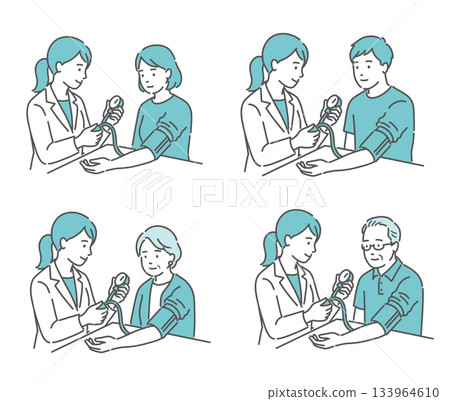 血壓測量變化圖示集（所有年齡段，男性和女性） 133964610