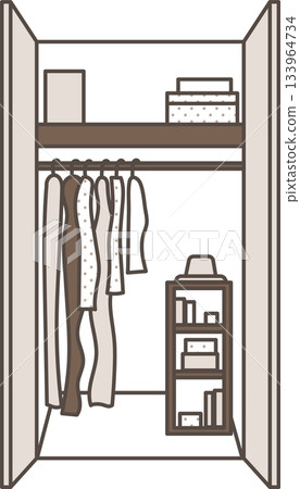 極簡主義衣櫥插圖 133964734