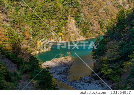 Sumata Gorge and Dream Suspension Bridge in autumn Sumata Gorge and Dream Suspension Bridge in autumn 133964937