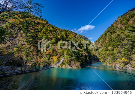 Sumata Gorge and Dream Suspension Bridge in autumn Sumata Gorge and Dream Suspension Bridge in autumn 133964946