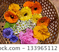 Beautiful edible flowers grown in the garden Beautiful edible flowers grown in the garden 133965112