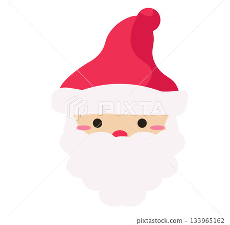 Santa's face. Cute Santa. Christmas icon. Vector illustration 133965162