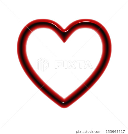 A plump, glossy 3D icon in a heart frame. Illustration of a blood-red decorative element 133965317