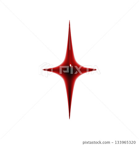 Shiny, plump, glossy 3D icon. Illustration of blood-red decorative material 133965320