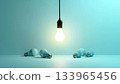 Glowing light bulb concept inspiring new ideas innovation 133965456
