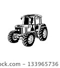 Tractor - Farm Tractor, farming vehicle - farming vehicle stencil 133965736