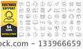 Customer Service Line Icon Set Offer A Clean And Modern Collection Of Support, Communication, And Helpdesk Symbols, Designed For Professional Use In Digital Platforms, Tutorials. Vector Icons.  133966659