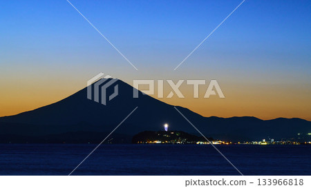Sunset sky and Shonan sea seen from Zushi Beach, Zushi City, Kanagawa Prefecture Sunset sky and Shonan sea seen from Zushi Beach, Zushi City, Kanagawa Prefecture 133966818