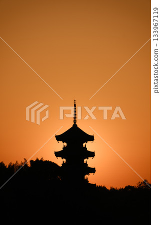岡山_備中國分寺五重塔的壯麗景色 岡山_備中國分寺五重塔的壯麗景色 133967119