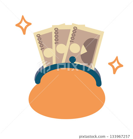 Illustration of money coming out of a wallet Illustration of money coming out of a wallet 133967257